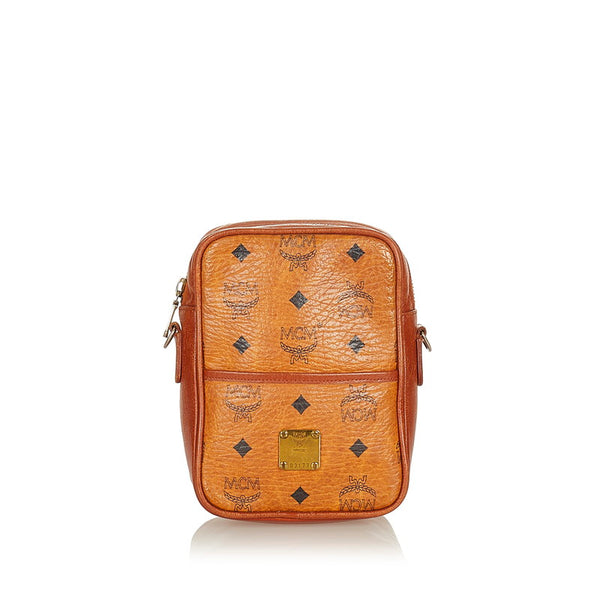 エム シー エム ヴィセトス 斜め掛け ショルダーバッグ ブラウン レザー レディース MCM 【中古】