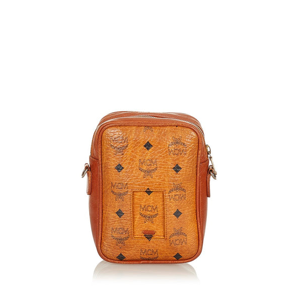 エム シー エム ヴィセトス 斜め掛け ショルダーバッグ ブラウン レザー レディース MCM 【中古】