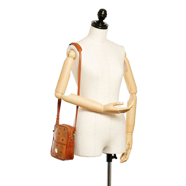 エム シー エム ヴィセトス 斜め掛け ショルダーバッグ ブラウン レザー レディース MCM 【中古】