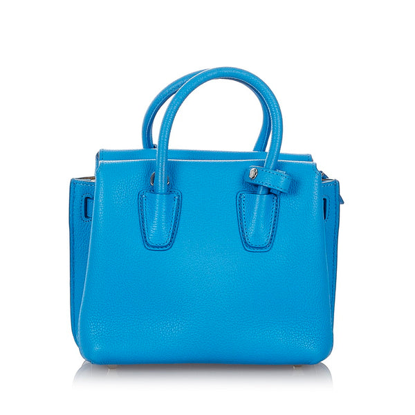 エム シー エム ブルー レザー ハンドバッグ ショルダーバッグ 2way レディース MCM 【中古】