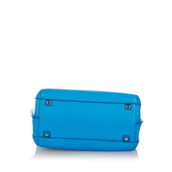 エム シー エム ブルー レザー ハンドバッグ ショルダーバッグ 2way レディース MCM 【中古】