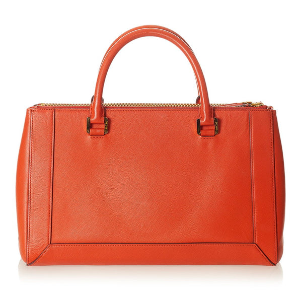エム シー エム オレンジ レザー ハンドバッグ ショルダーバッグ 2WAY レディース MCM 【中古】