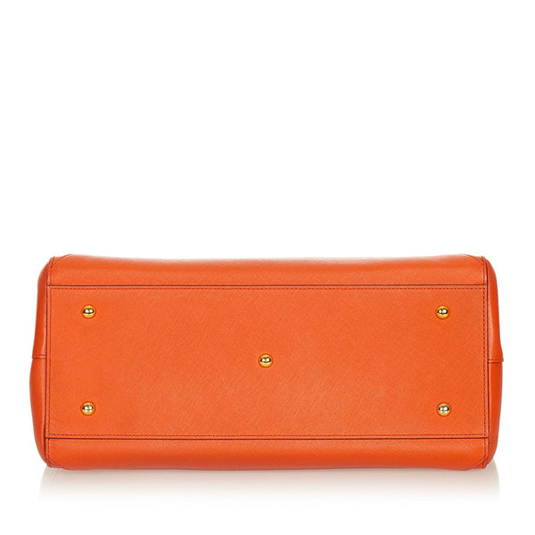 エム シー エム オレンジ レザー ハンドバッグ ショルダーバッグ 2WAY レディース MCM 【中古】
