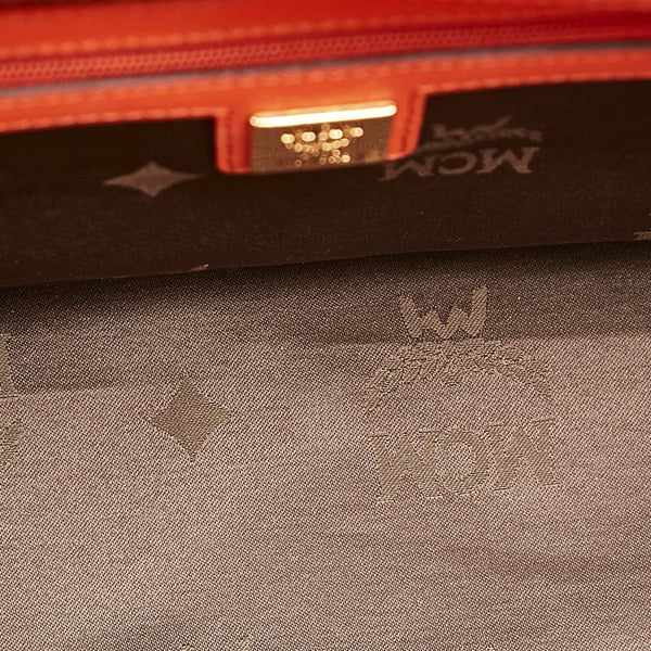 エム シー エム オレンジ レザー ハンドバッグ ショルダーバッグ 2WAY レディース MCM 【中古】