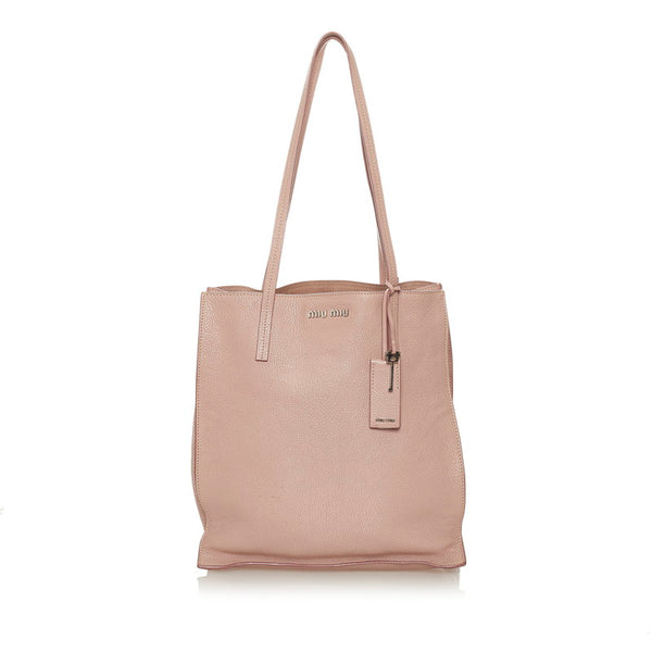 ミュウミュウ マドラス RR2012 ピンク レザー トートバッグ レディース MIUMIU 【中古】