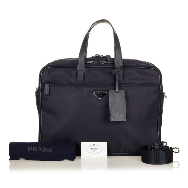プラダ 2VE407 ネイビー ナイロン ビジネスバッグ ショルダーバッグ 2WAY メンズ PRADA 【中古】