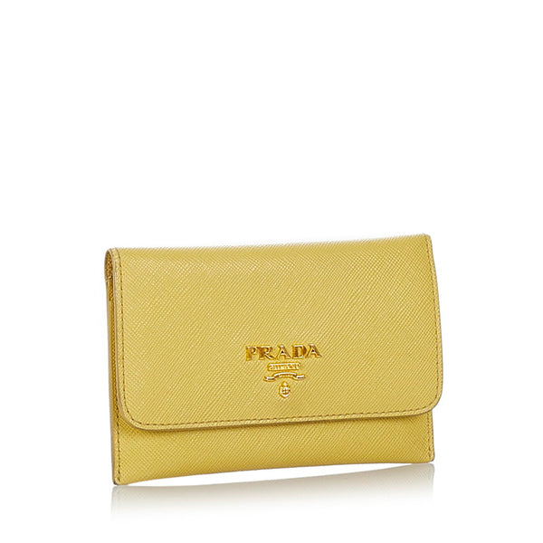 プラダ イエロー サフィアーノ カードケース レディース PRADA 【中古】
