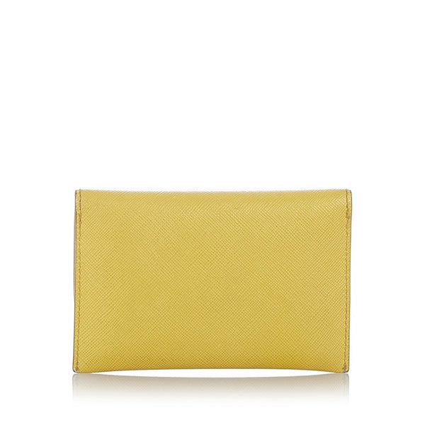プラダ イエロー サフィアーノ カードケース レディース PRADA 【中古】