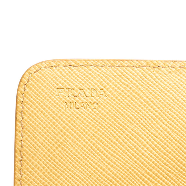 プラダ イエロー サフィアーノ カードケース レディース PRADA 【中古】