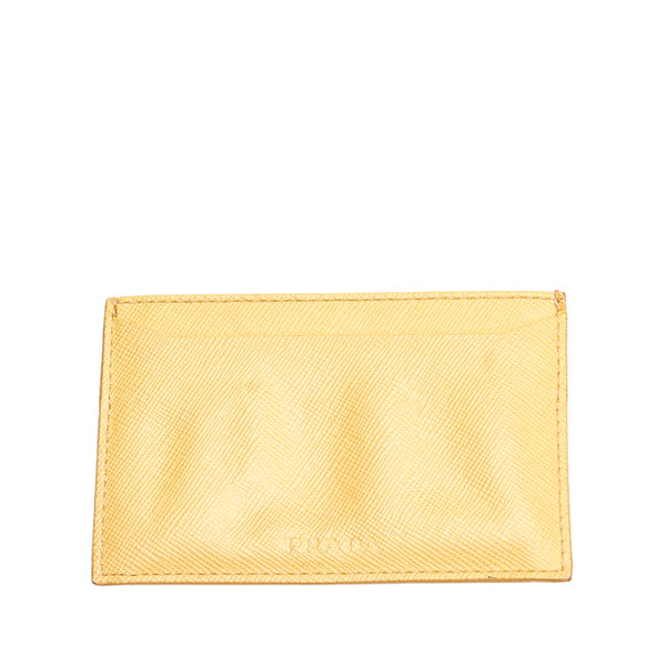 プラダ イエロー サフィアーノ カードケース レディース PRADA 【中古】