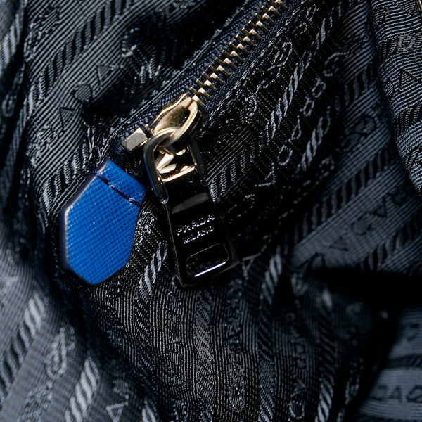 プラダ トートバッグ ショルダーバッグ 2WAY B2052A ブルー ナイロン レザー レディース PRADA 【中古】
