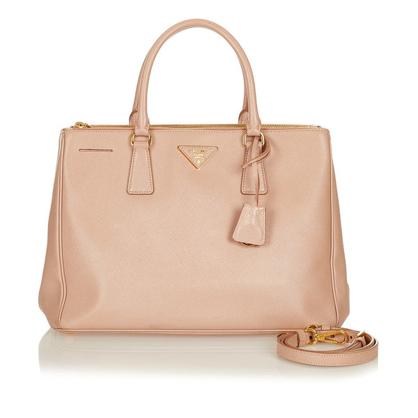 プラダ サフィアーノ ピンクベージュ レザー ハンドバッグ ショルダーバッグ 2WAY レディース PRADA 【中古】