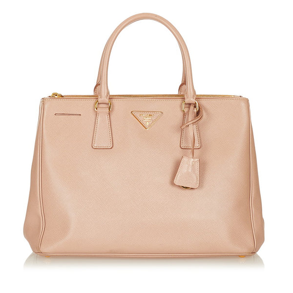 プラダ サフィアーノ ピンクベージュ レザー ハンドバッグ ショルダーバッグ 2WAY レディース PRADA 【中古】