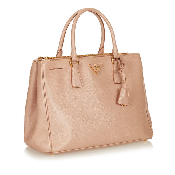 プラダ サフィアーノ ピンクベージュ レザー ハンドバッグ ショルダーバッグ 2WAY レディース PRADA 【中古】