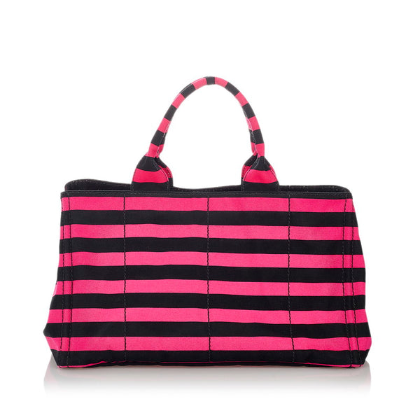プラダ カナパ ピンク キャンバス ハンドバッグ レディース PRADA 【中古】