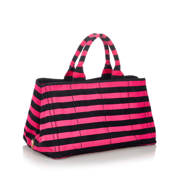 プラダ カナパ ピンク キャンバス ハンドバッグ レディース PRADA 【中古】