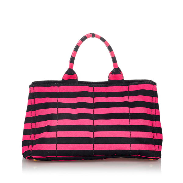 プラダ カナパ ピンク キャンバス ハンドバッグ レディース PRADA 【中古】