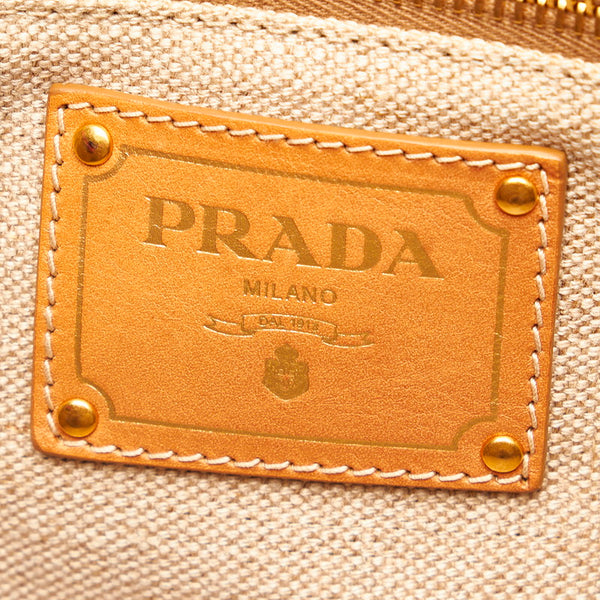 プラダ カナパ ピンク キャンバス ハンドバッグ レディース PRADA 【中古】