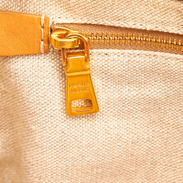 プラダ カナパ ピンク キャンバス ハンドバッグ レディース PRADA 【中古】