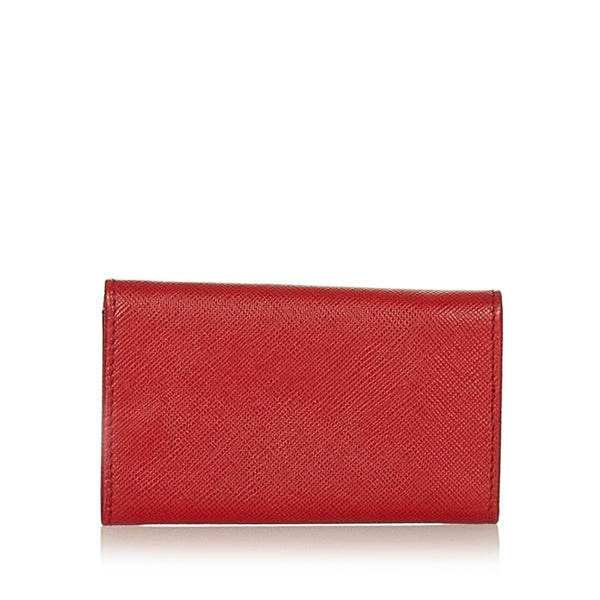 プラダ 6連 レッド レザー サフィアーノ キーケース レディース PRADA 【中古】