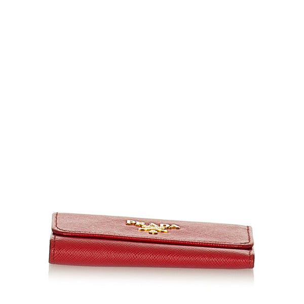 プラダ 6連 レッド レザー サフィアーノ キーケース レディース PRADA 【中古】