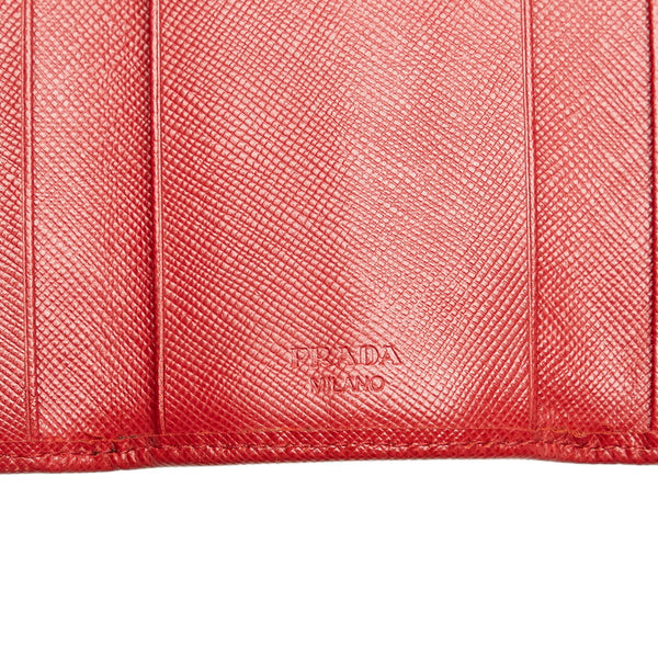 プラダ 6連 レッド レザー サフィアーノ キーケース レディース PRADA 【中古】