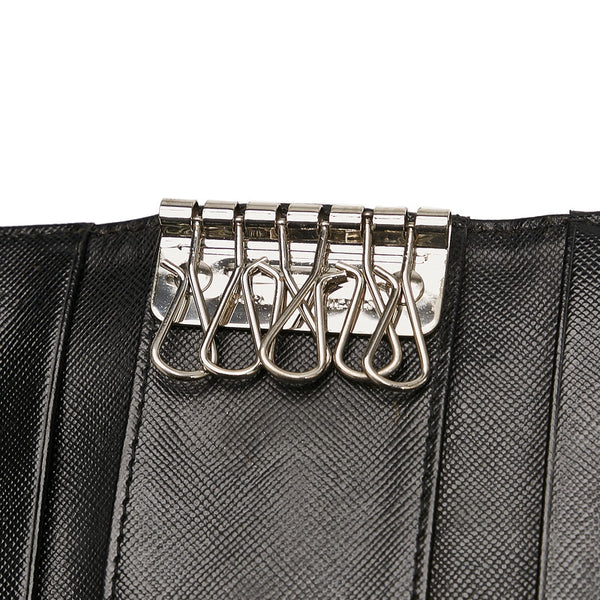 プラダ M222 ブラック ナイロン レザー キーケース レディース PRADA 【中古】