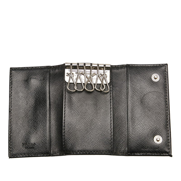 プラダ M222 ブラック ナイロン レザー キーケース レディース PRADA 【中古】