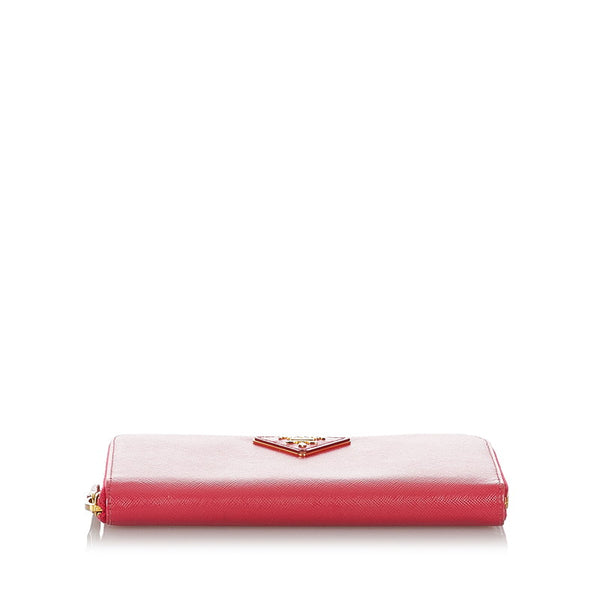 プラダ ラウンドファスナー 長財布 1M0506 ピンク レザー サフィアーノ レディース PRADA 【中古】