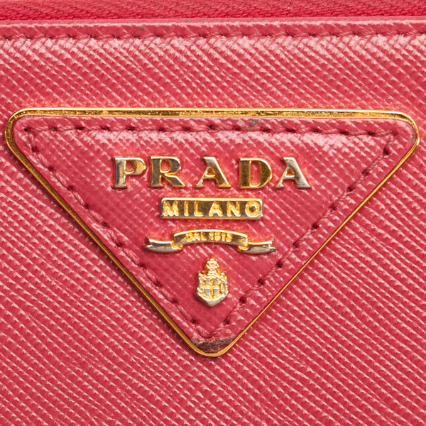 プラダ ラウンドファスナー 長財布 1M0506 ピンク レザー サフィアーノ レディース PRADA 【中古】