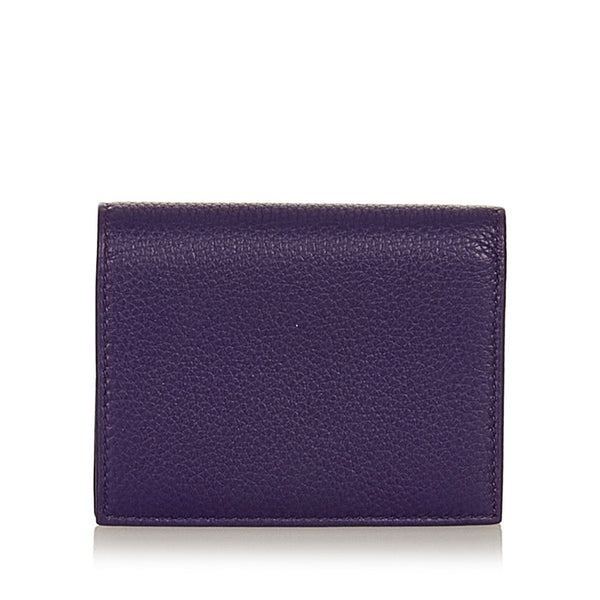 プラダ パープル レザー 二つ折り財布 レディース PRADA 【中古】