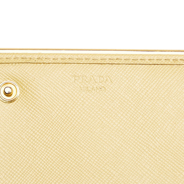 プラダ サフィアーノ イエロー レザー 長財布 レディース PRADA 【中古】
