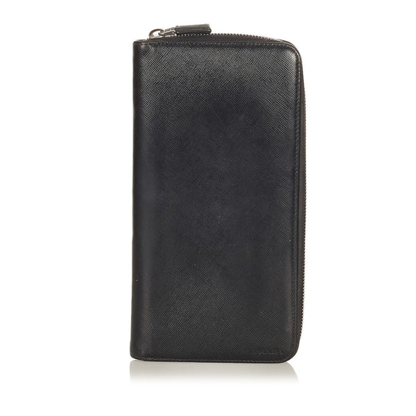 プラダ 長財布 ブラック レザー メンズ PRADA 【中古】