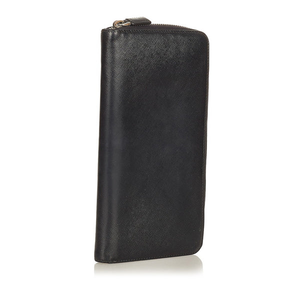 プラダ 長財布 ブラック レザー メンズ PRADA 【中古】