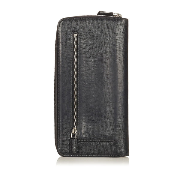 プラダ 長財布 ブラック レザー メンズ PRADA 【中古】