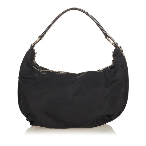 プラダ ブラック ナイロン ショルダーバッグ レディース PRADA 【中古】