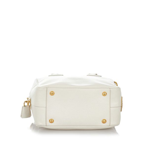 プラダ BL0757 ホワイト サフィアーノ ハンドバッグ ショルダーバッグ ２WAY レディース PRADA 【中古】