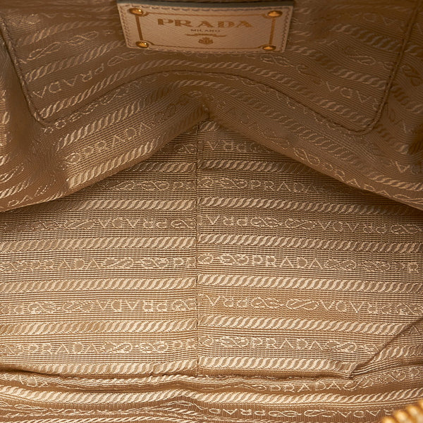プラダ BL0757 ホワイト サフィアーノ ハンドバッグ ショルダーバッグ ２WAY レディース PRADA 【中古】
