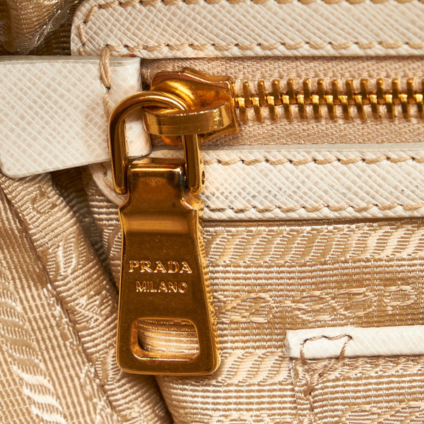 プラダ BL0757 ホワイト サフィアーノ ハンドバッグ ショルダーバッグ ２WAY レディース PRADA 【中古】