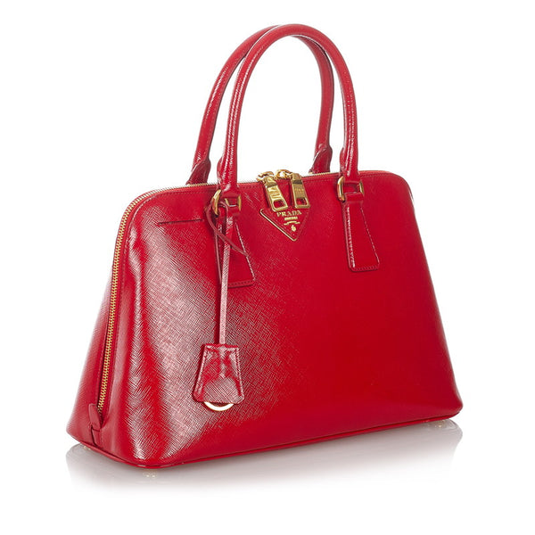 プラダ サフィアーノ BL0837 レッド レザー ハンドバッグ ショルダーバッグ 2WAY レディース PRADA 【中古】