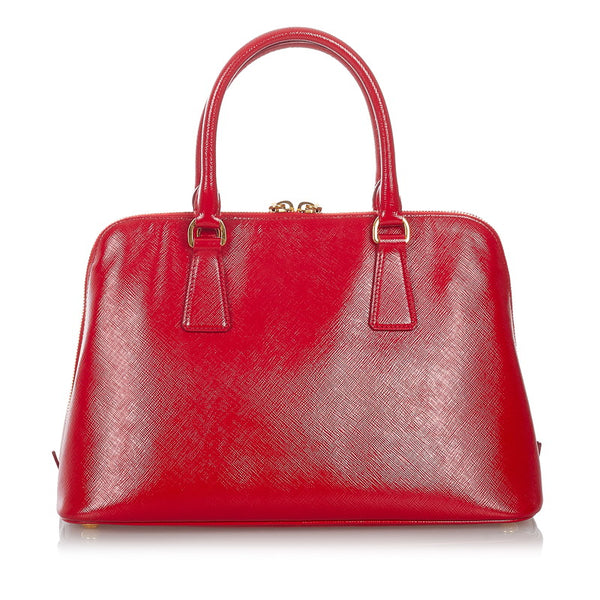 プラダ サフィアーノ BL0837 レッド レザー ハンドバッグ ショルダーバッグ 2WAY レディース PRADA 【中古】