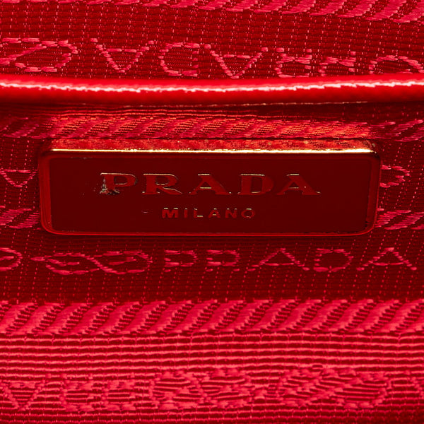 プラダ サフィアーノ BL0837 レッド レザー ハンドバッグ ショルダーバッグ 2WAY レディース PRADA 【中古】