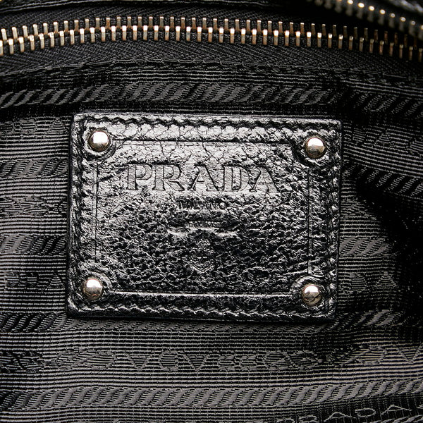 プラダ ブラック レザー ハンドバッグ レディース PRADA 【中古】