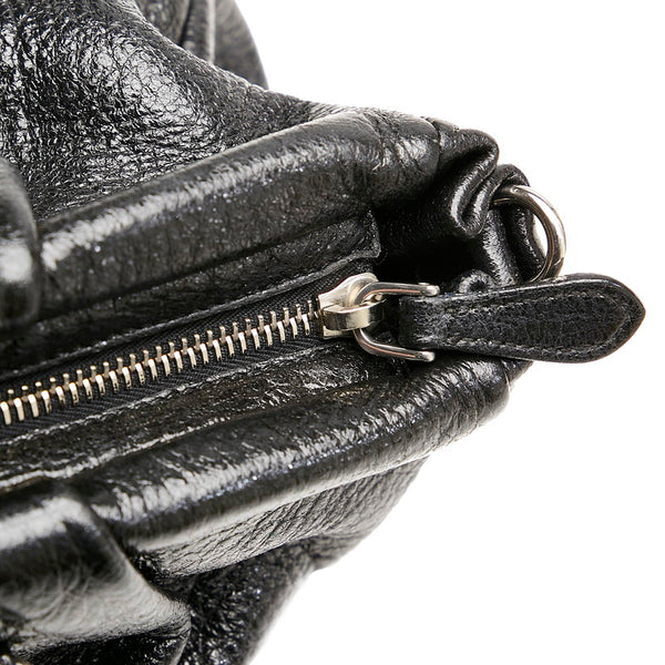 プラダ ブラック レザー ハンドバッグ レディース PRADA 【中古】