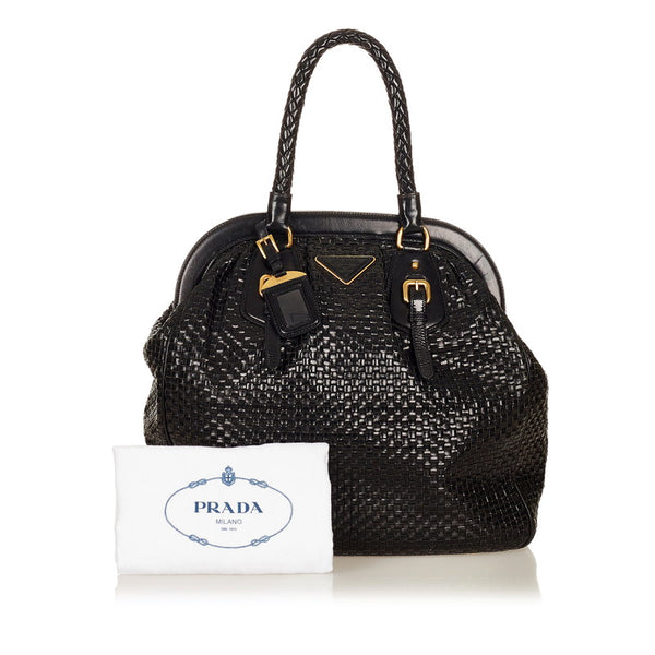 プラダ ブラック レザー トートバッグ レディース PRADA 【中古】