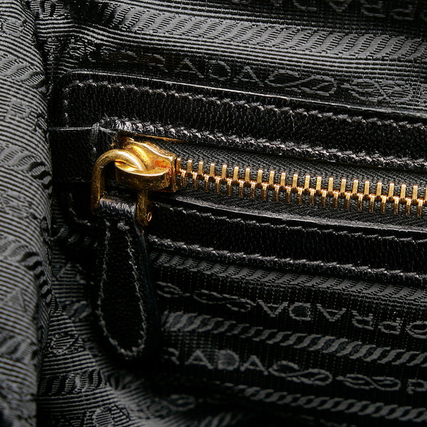 プラダ ブラック レザー トートバッグ レディース PRADA 【中古】