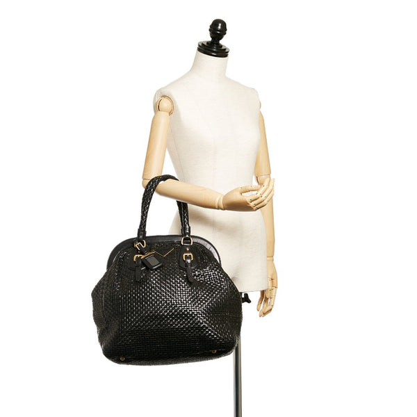 プラダ ブラック レザー トートバッグ レディース PRADA 【中古】