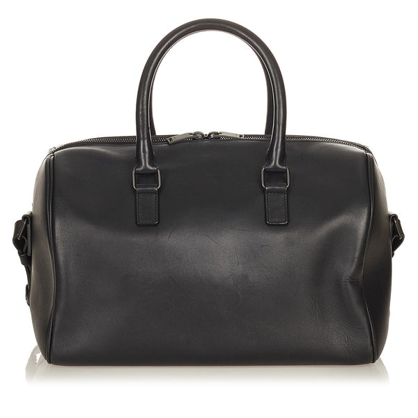 サンローラン ダッフル ブラック レザー ボストンバッグ ショルダーバッグ 2WAY レディース SAINT LAURENT 【中古】