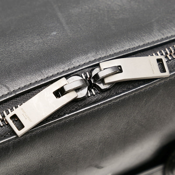 サンローラン ダッフル ブラック レザー ボストンバッグ ショルダーバッグ 2WAY レディース SAINT LAURENT 【中古】