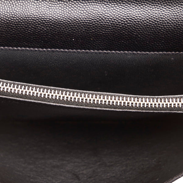 サンローラン スタッズ ブラック レザー ラウンドファスナー　長財布 メンズ SAINT LAURENT 【中古】